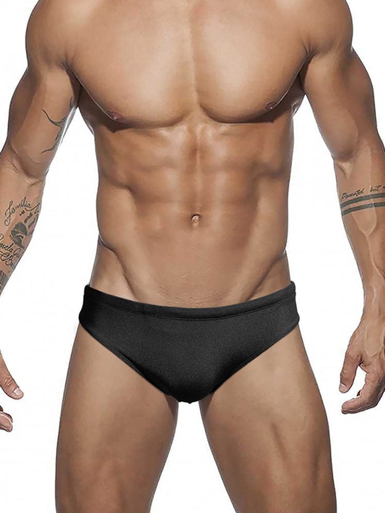 MENAFUL™ Black / M Men's Solid Color Shiny Sexy Triangle Swim Briefs