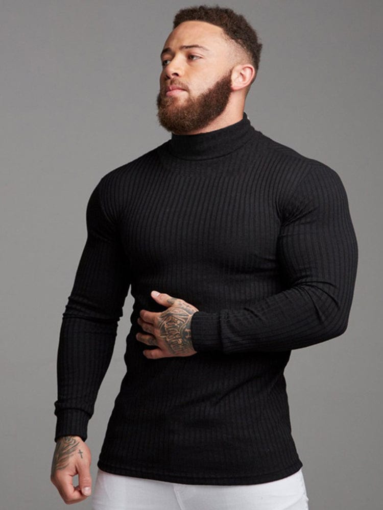 menaful Black / M Men's Sports Casual Slim Long-sleeved T-shirt