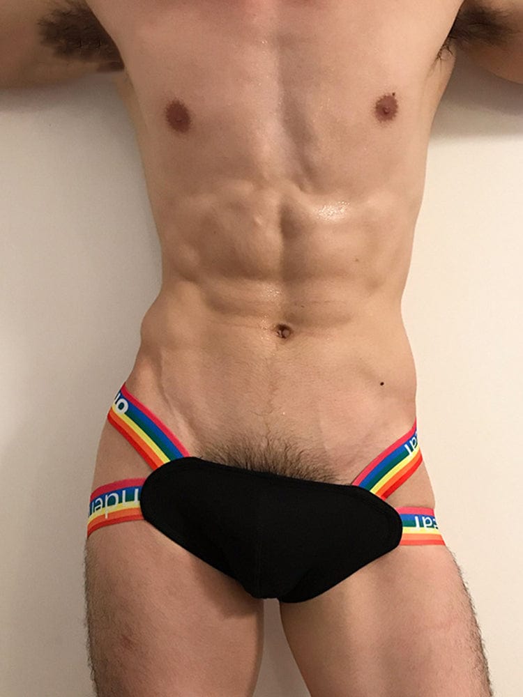 menaful Black / M Pouch Bag Sexy Men's Rainbow Thong