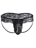 menaful Black / M Sexy Men's Lace Erotic Thong