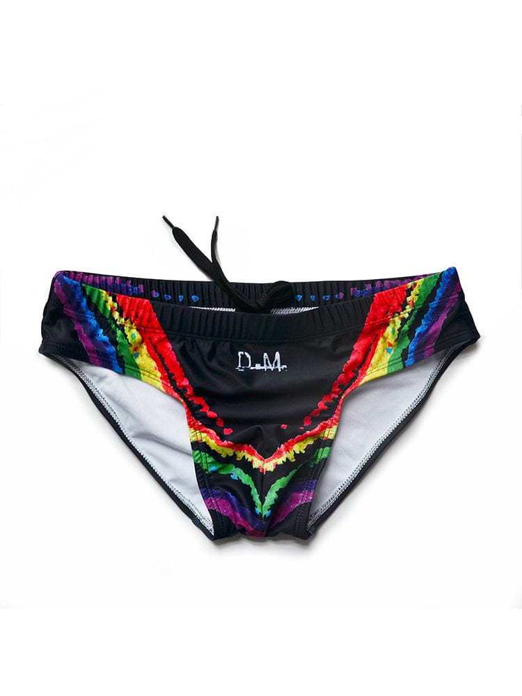 menaful Black / M Sexy Rainbow Swim Briefs