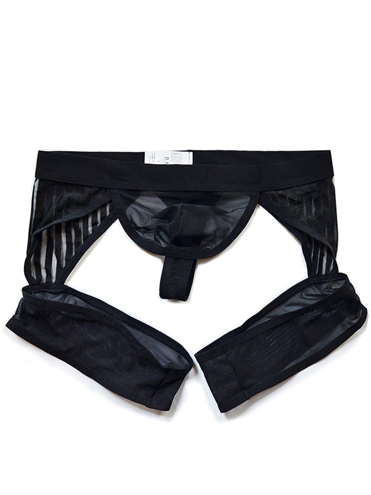 menaful Black / M Sheer Mesh Erotic Thong