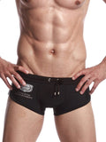 menaful Black / M Summer Men's Nylon Boxer Swim Trunks