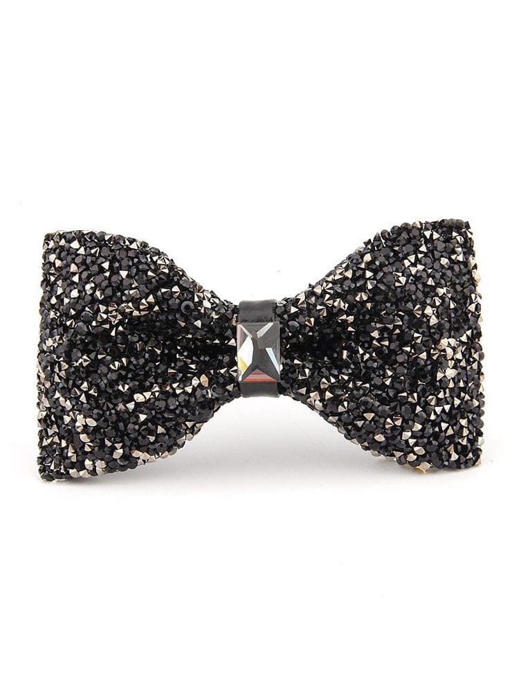 menaful Black Men's Zircon Bow Ties