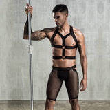 Menaful™ black Muscular Man's Sexy Bondage With Shorts