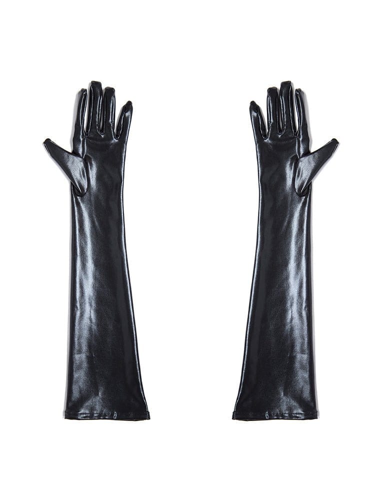 menaful Black / One Size Erotic Pu Leather Gloves