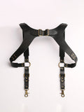 menaful Black / One Size Genuine Leather Vintage Cowhide Holster Side Clip Hook With Strap Clip