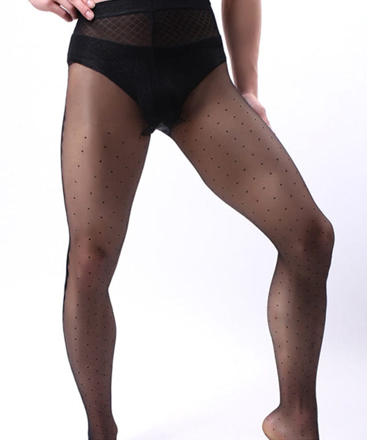 menaful Black / One Size High Elastic Transparent Ultra-thin Jacquard Stockings