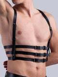 menaful Black / One Size Men's Body Harness - Black