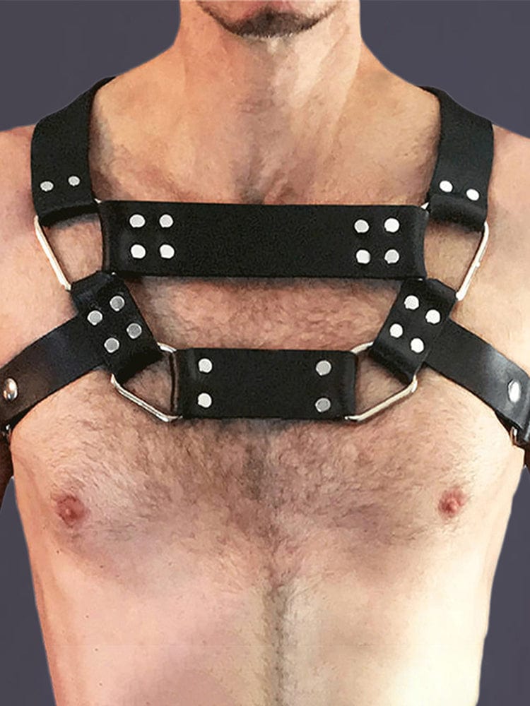 menaful Black / One Size Men's Bondage Adjustable Straps Harness