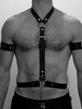 menaful Black / One Size Men's Harness Arm Strap Set - Black