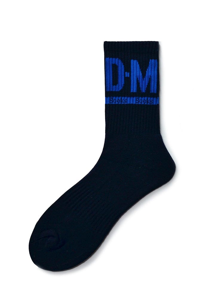 menaful Black / One Size Men's Thickened Cotton Sports Letter Socks