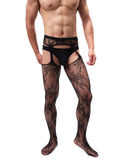 menaful Black / One Size Men's Transparent High Elastic Pantyhose