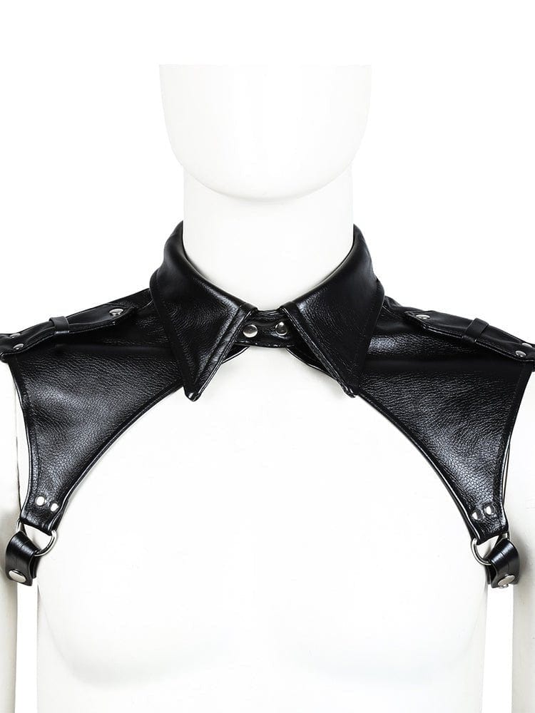 menaful Black / One Size / PU leather Black Leather Adjustable Top