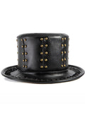 menaful Black / One Size Punk Studded Gentleman's Bowler Hat