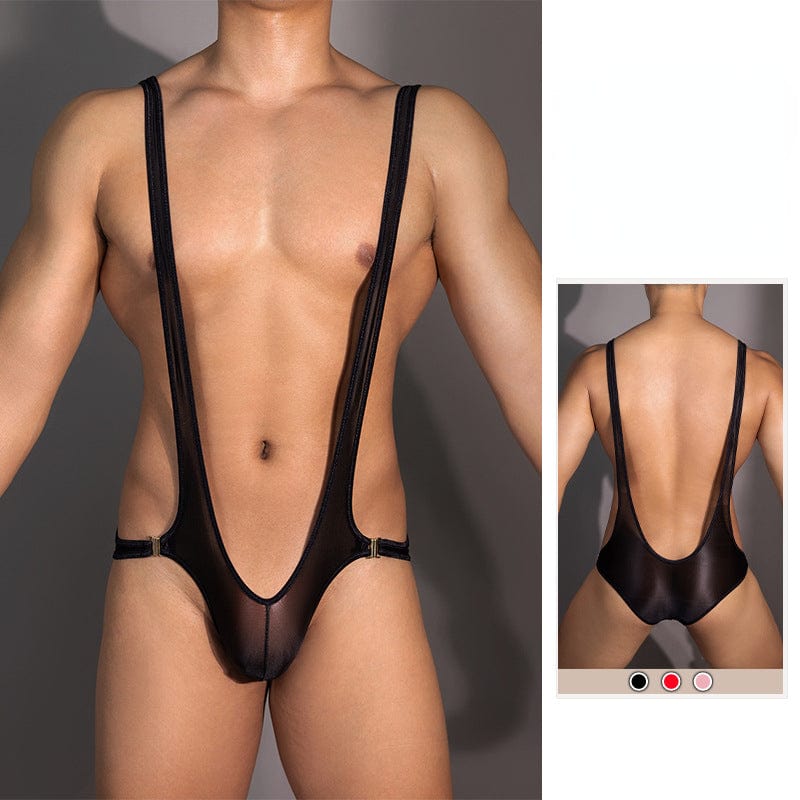 Menaful™ black / onesize Men's U-shaped Transparent Suspenders Jumpsuit