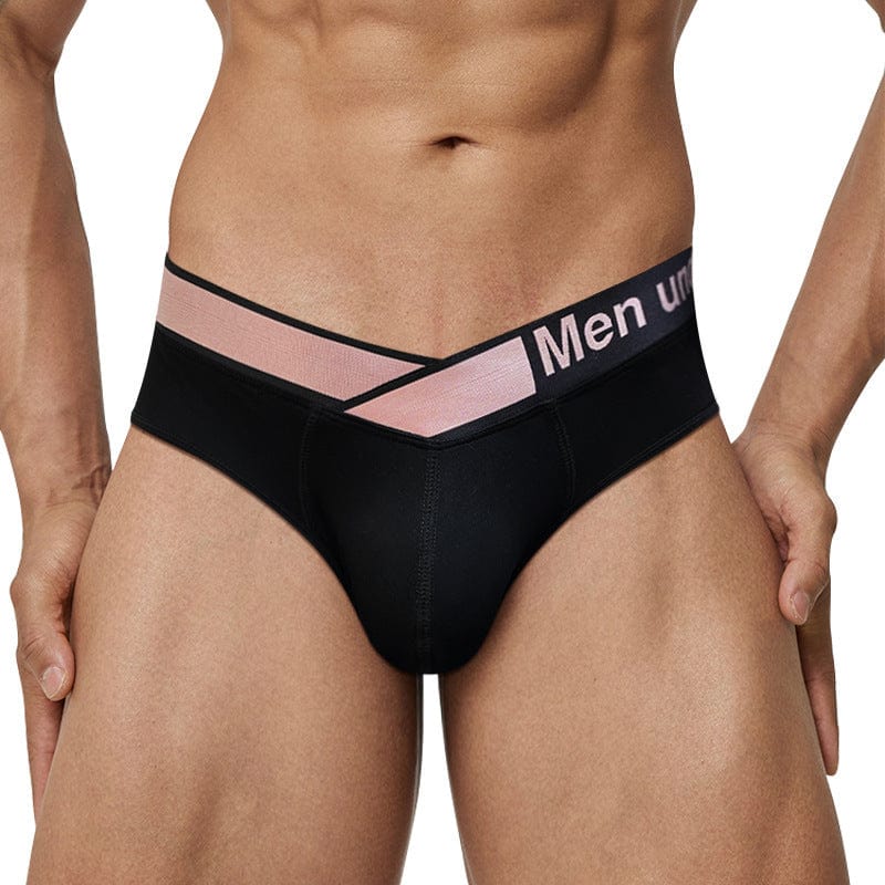 Menaful™ black+pink / M Men's Low Rise V-Shaped Waistband Sexy briefs