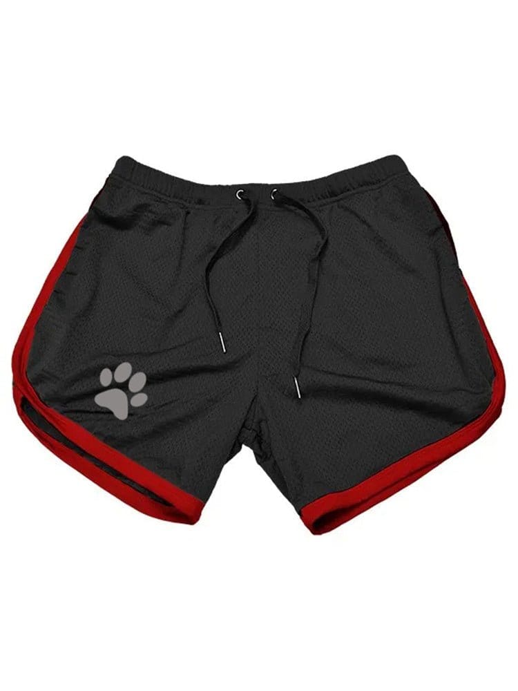 menaful Black & Red / M Bear Pride Paw Shorts