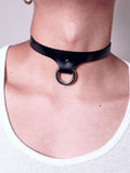 menaful Black / S Adjustable Genuine Leather Choker