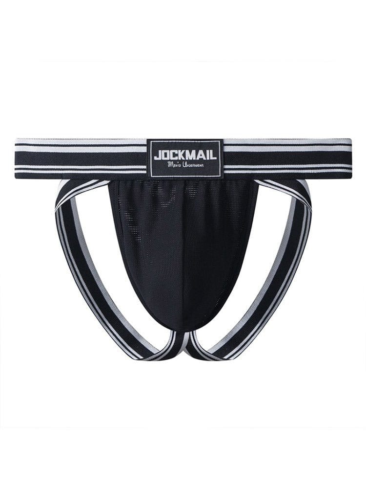 menaful Black / S Breathable Mesh Double Strap Men's Thong