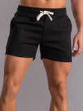 menaful Black / S Casual Cotton Sports Short Shorts