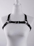 menaful Black / S Fashion Design Top Layer Cowhide Sexy Harness