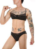 menaful Black / S Men's Allure Lace Panty Suit