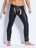 menaful Black / S Men's Faux Leather Appealing Trousers