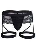 menaful Black / S Men's Lace Three Point Thong