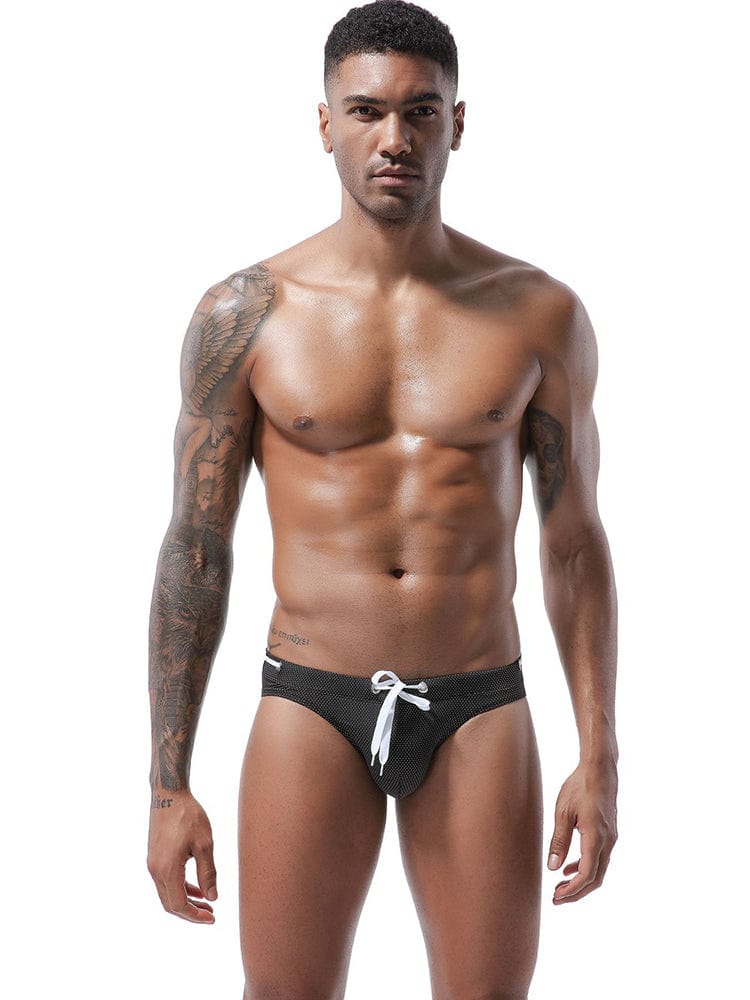 menaful Black / S Men's Lanyard Swimming Briefs