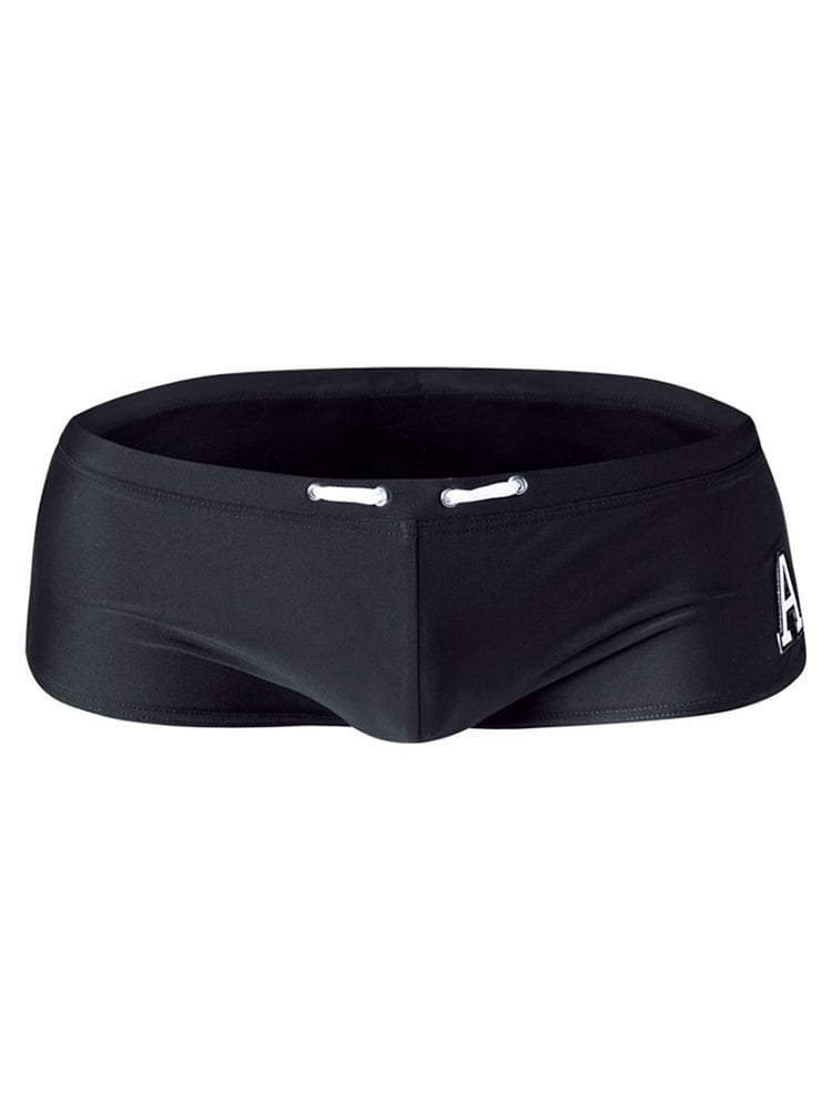 menaful Black / S Men's Letter A Sexy Swim Trunks