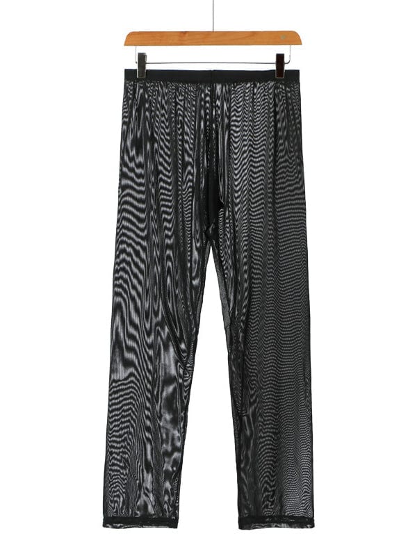 menaful Black / S Men's Thin Sexy Pajama Pants