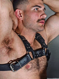 menaful Black / S Sexy Sports Men's Cowhide Chest Strap