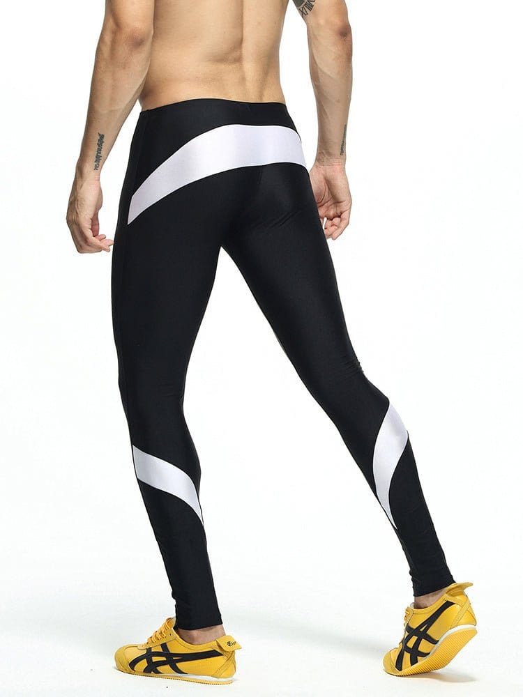 menaful Black+White / S Elastic Sports Training Yoga Quick-drying Leggings - Black