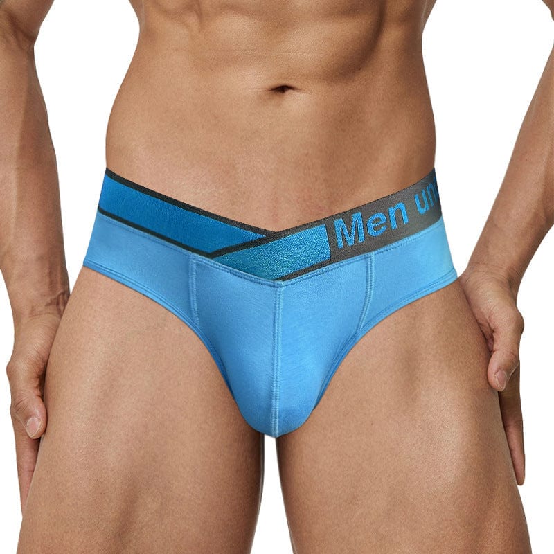 Menaful™ blue+light blue / M Men's Low Rise V-Shaped Waistband Sexy briefs