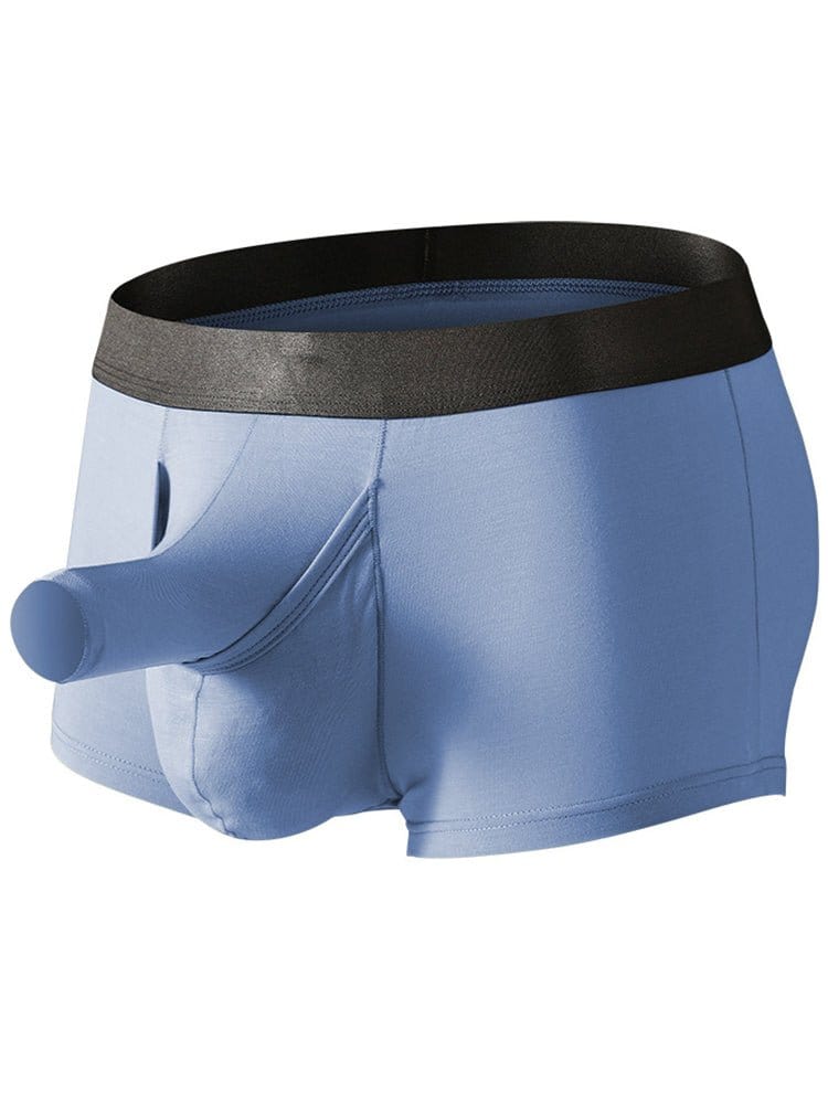 menaful Blue / M (26-27) Elephant Nose Bamboo Fiber Boxer