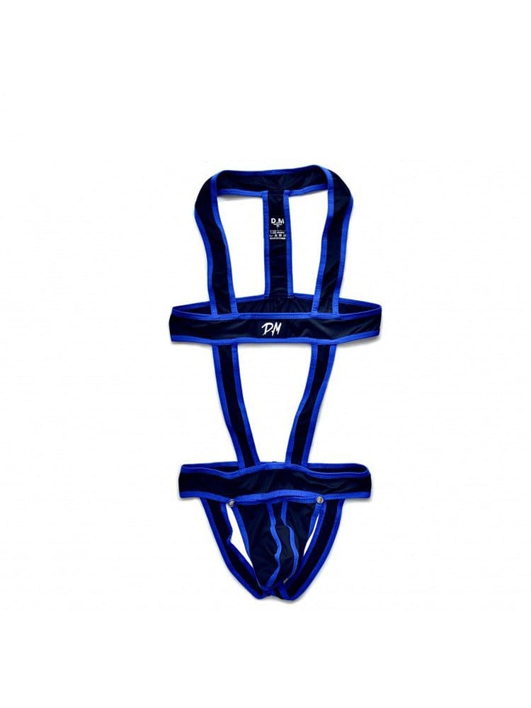 menaful Blue / M Fashion Jumpsuit Thong Straps Harness