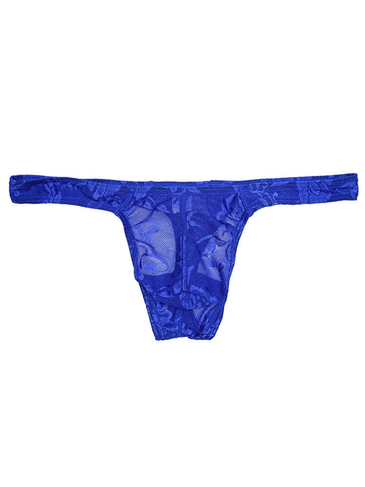 menaful Blue / M Lace Sexy Breathable Low Waist Thong