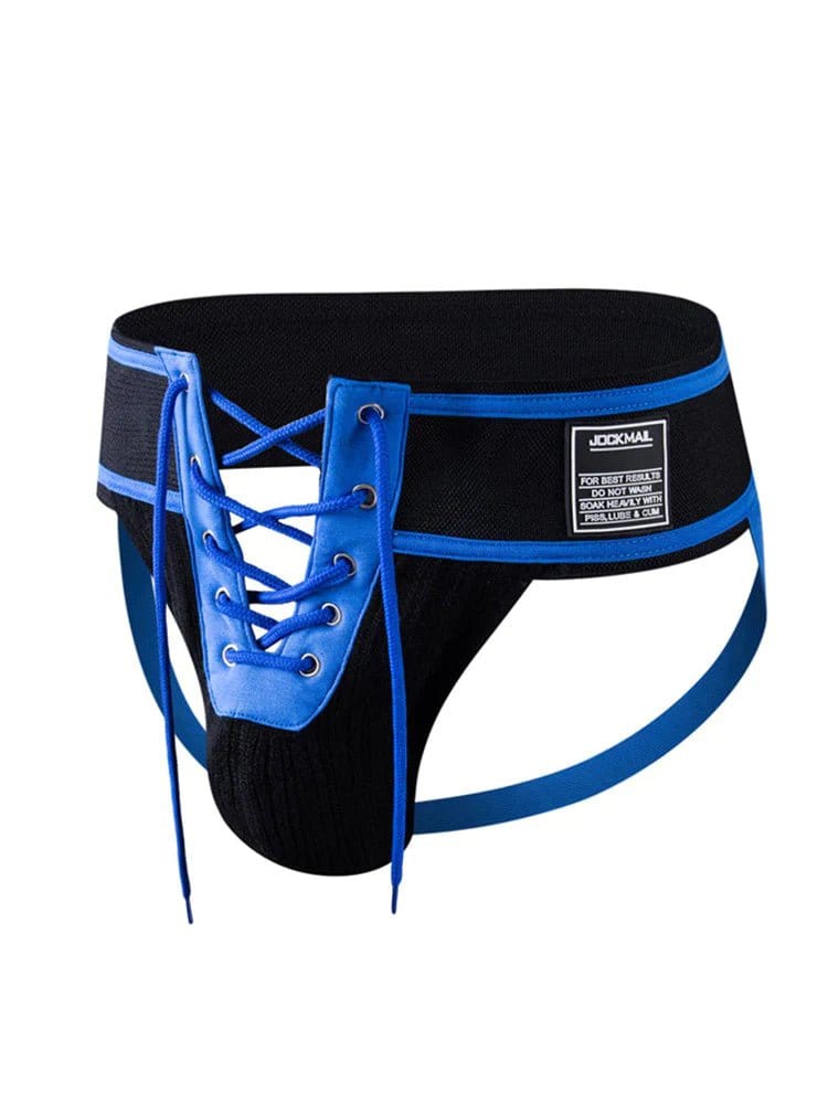 menaful Blue / M Lace-Up Camo Sexy Jockstrap