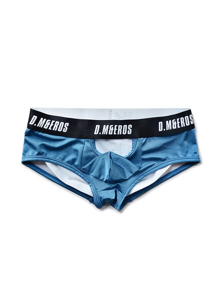 menaful Blue / M Men's Buttocks Transparent Sexy Boxer Briefs