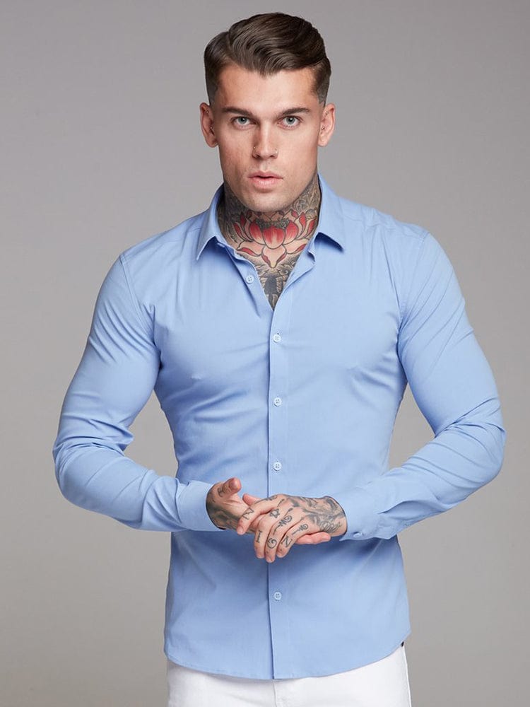 menaful Blue / M Men's Fitness Long Sleeve Sports Shirt