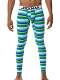 menaful Blue / M Men's Gay Rainbow Stripe Long Underwear Pants