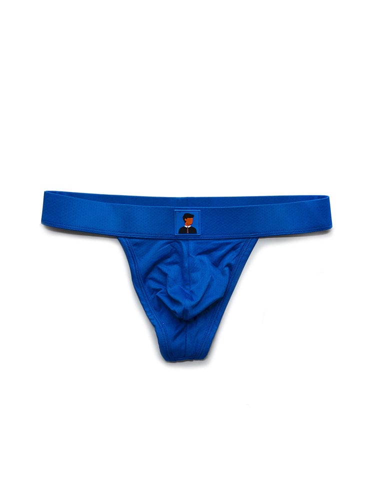 menaful Blue / M Men's Low Waist Sexy Solid Color Cartoon Head Thong