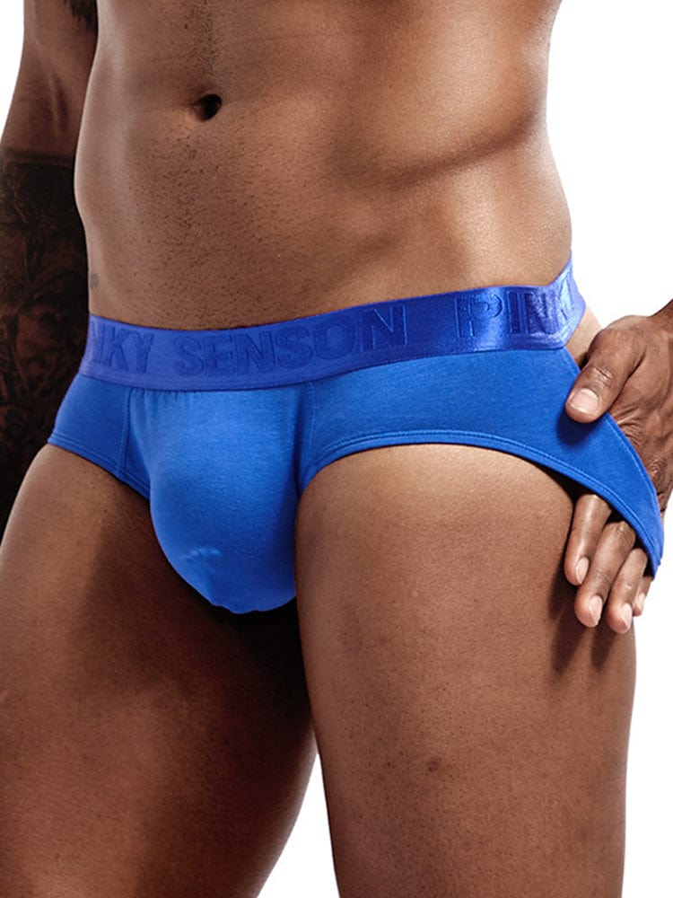 menaful Blue / M Men's Modal Double Jockstrap Convex Thong