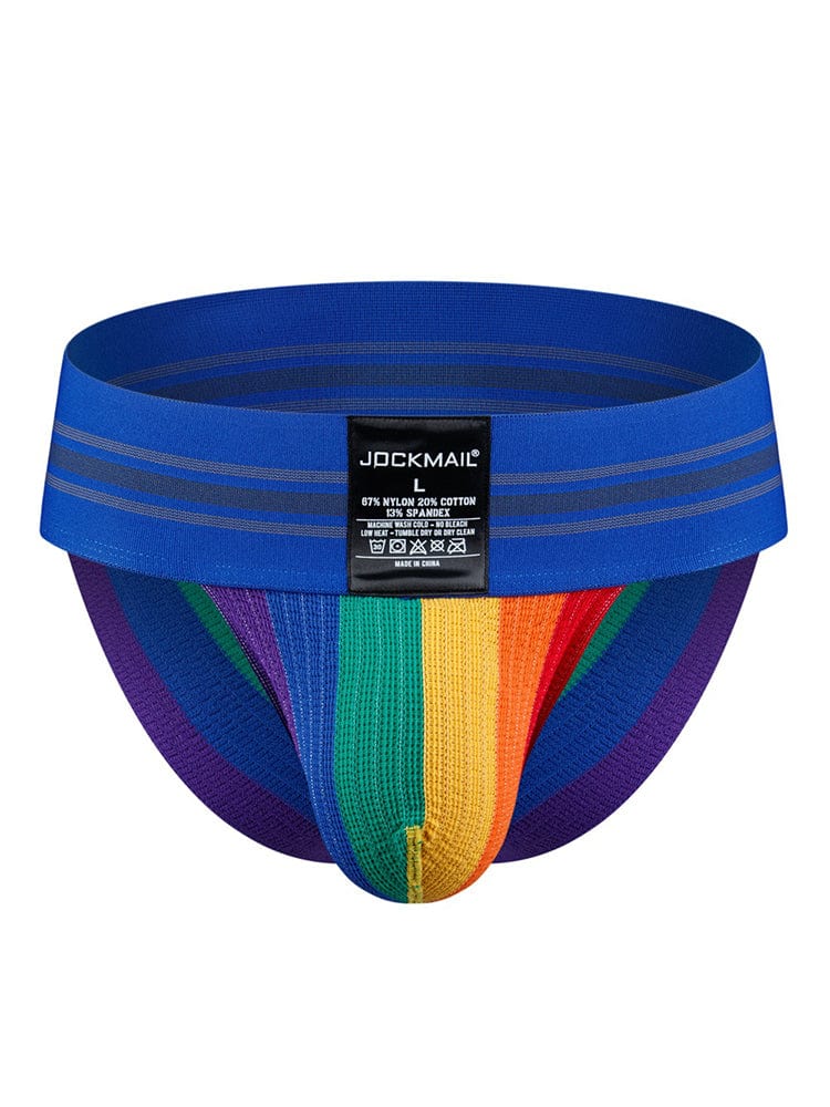 menaful Blue / M Men's Rainbow Stripes Pride Brief