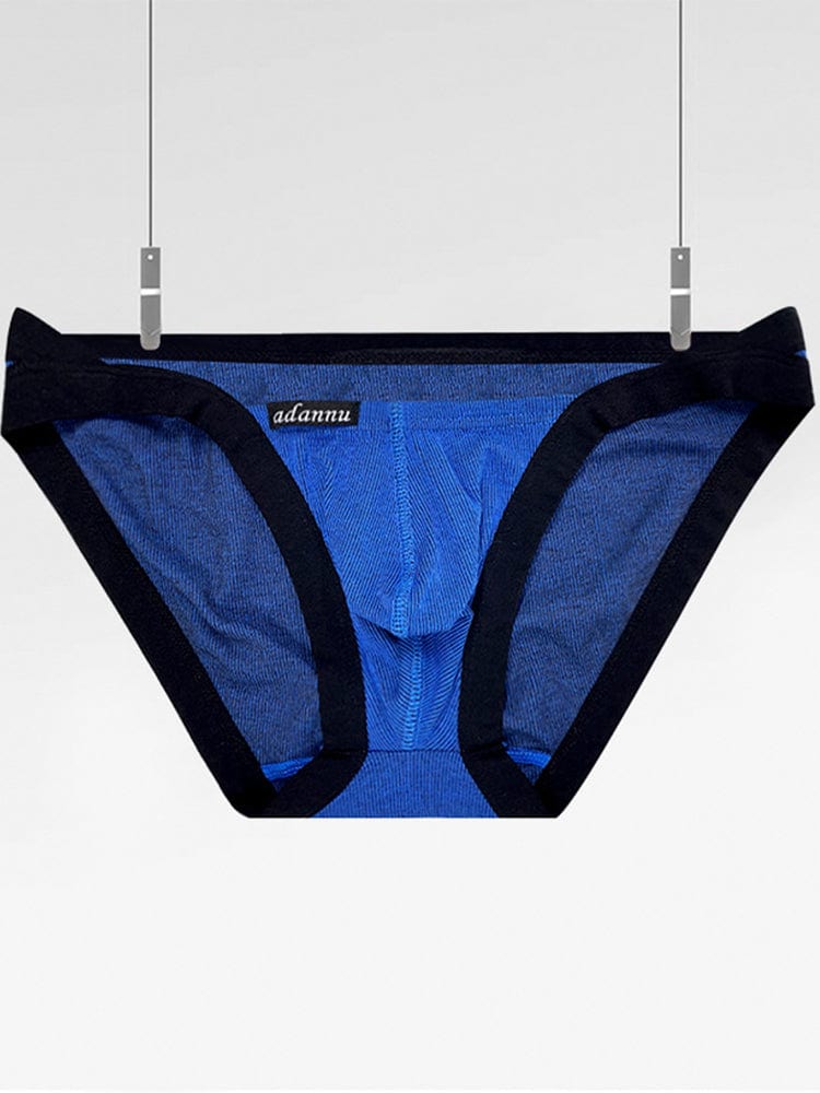 menaful Blue / M Men's Sexy Low Waist Cotton High Waist Briefs