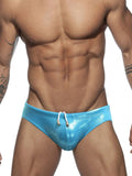 menaful Blue / M Men's Sexy Sequin Skinny Triangle Swim Briefs