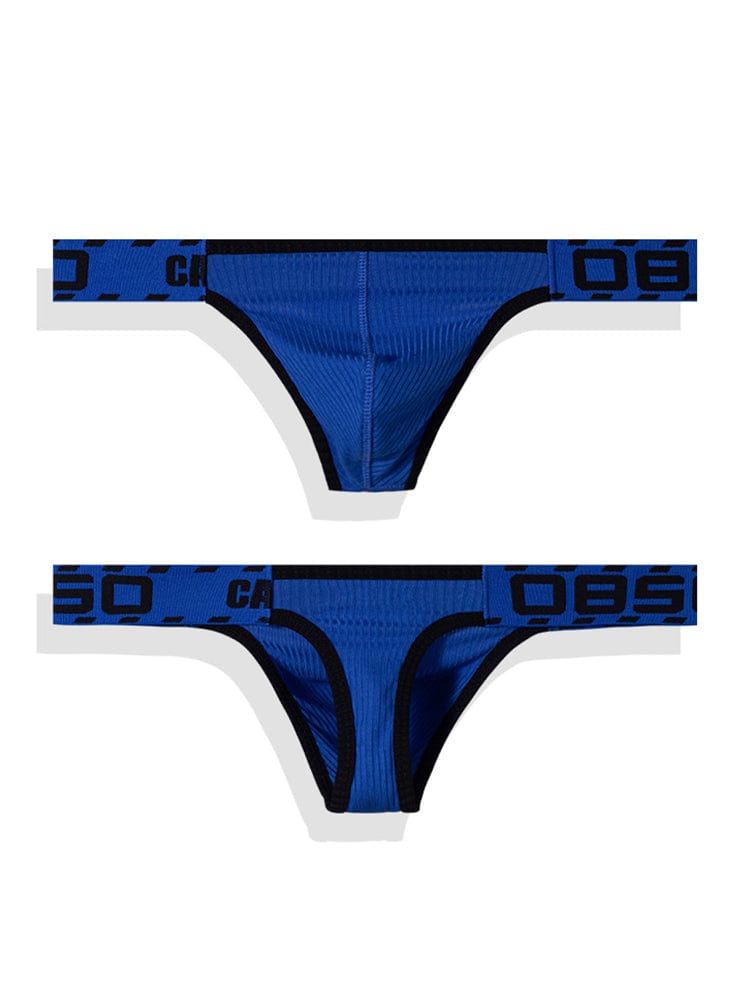 menaful Blue / M Men's Solid Color Low Waist Sexy Fun Briefs