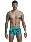 menaful Blue / M Men's Striped Mid-Low Waist Cotton Boxer Briefs