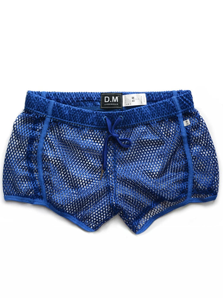 menaful Blue / M Sexy Mesh Breathable Home Boxer Shorts